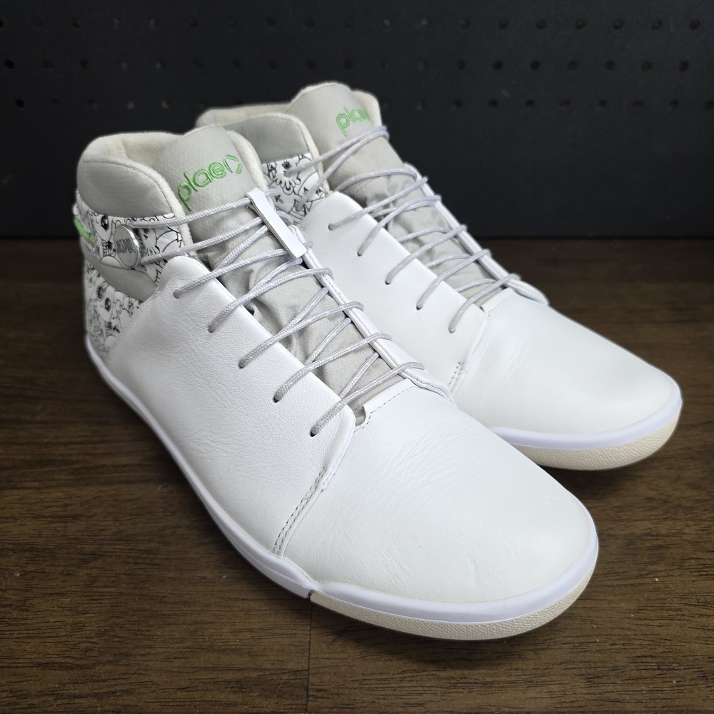 Plae Jasper Wong Abra WP Sneakers Unisex White Hi Top Women 11.5 US Men 10 US